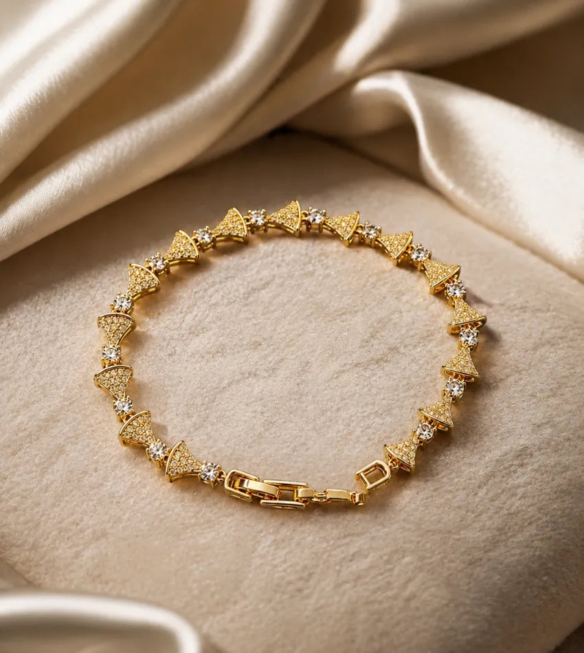 clear stone bow bracelet
