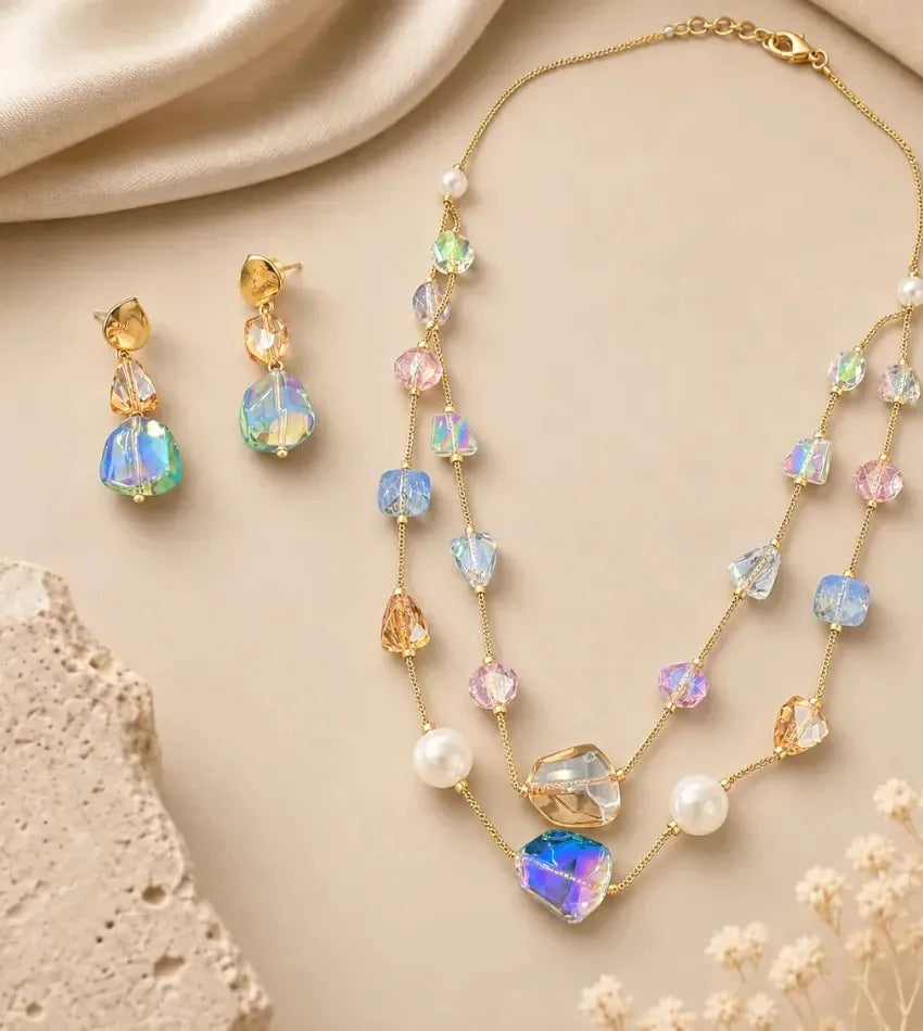 colourful stone necklace set