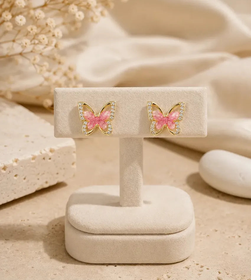 crystal butterfly studs