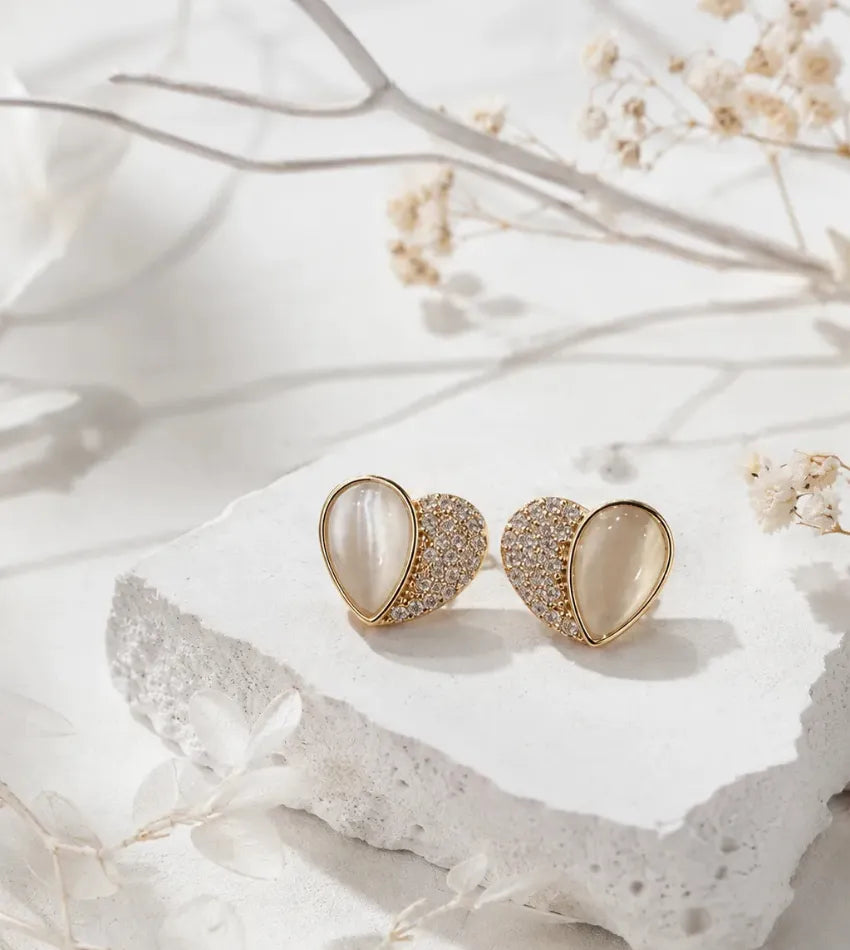 crystal heart earrings