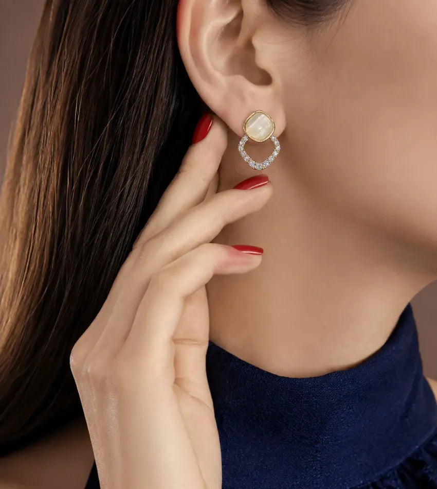 crystal pearl drop earrings