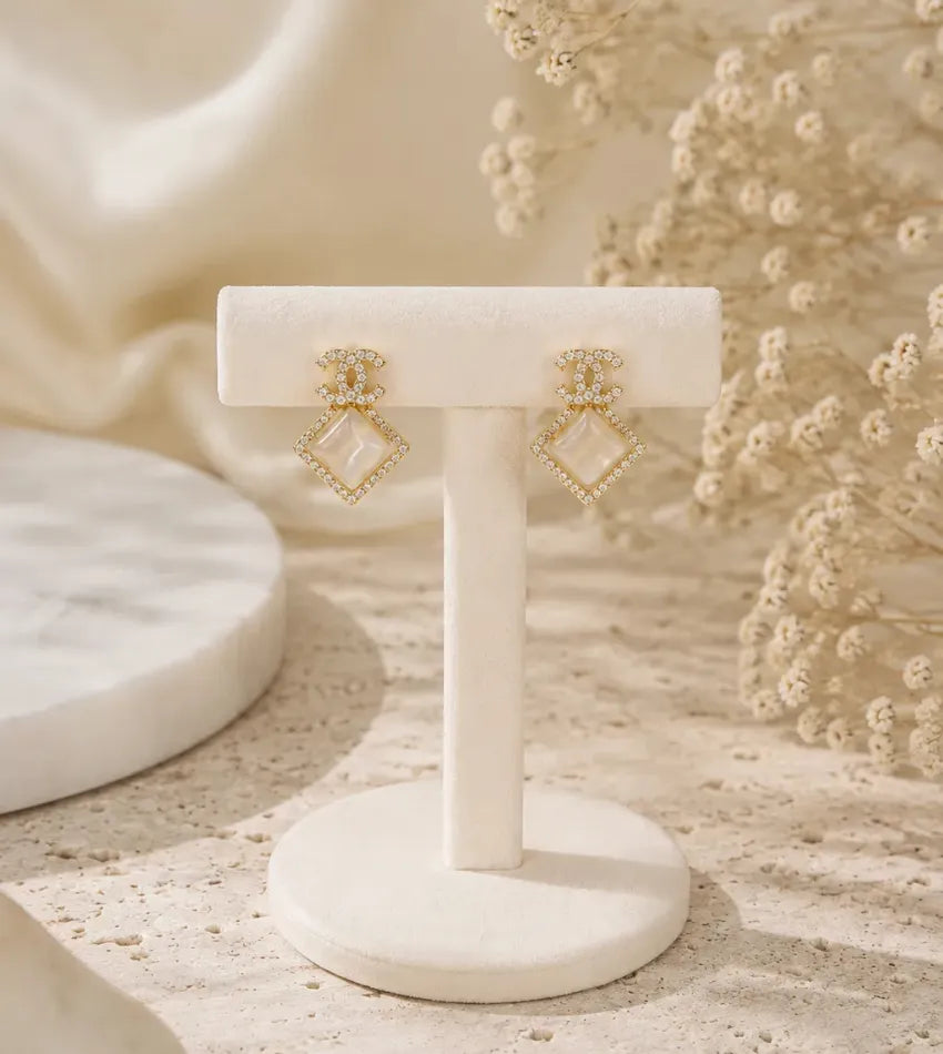 crystal pearl earrings