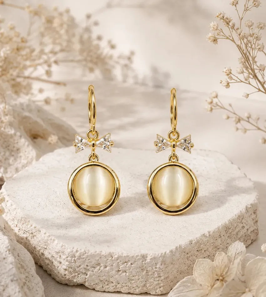 elegant pearl bow drops