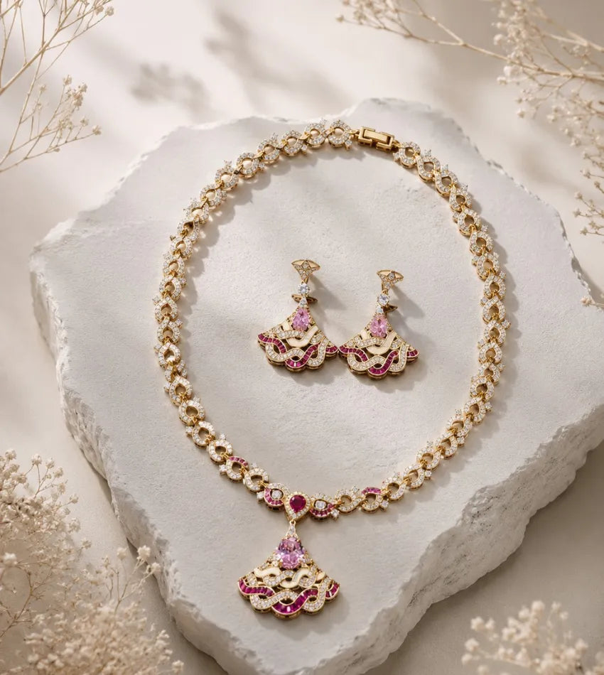 fan design jewellery set