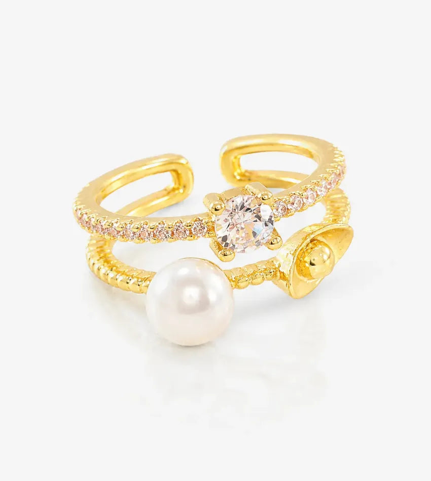 gold crystal statement ring