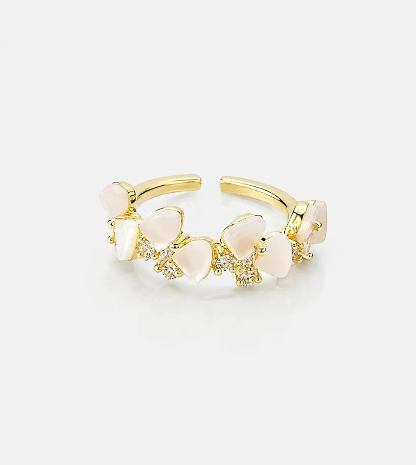 gold floral statement ring