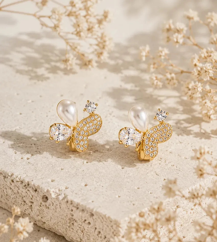 gold pearl earrings