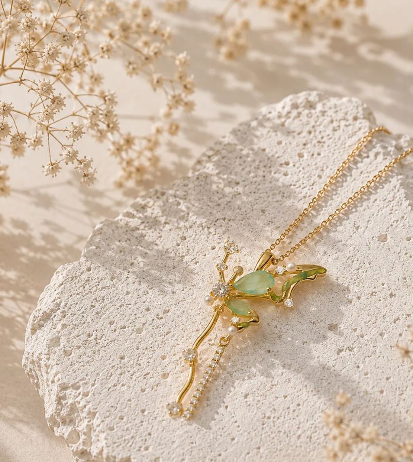gold tone butterfly chain