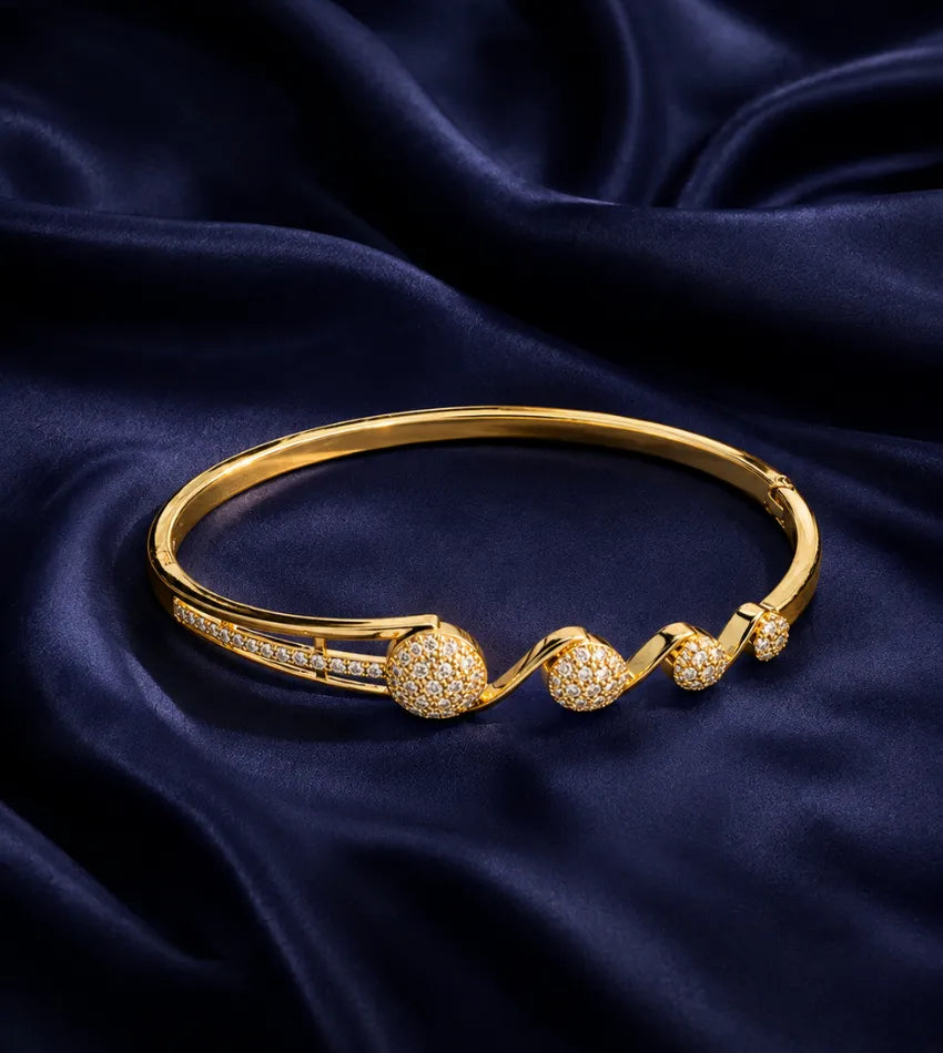gold tone crystal bangle
