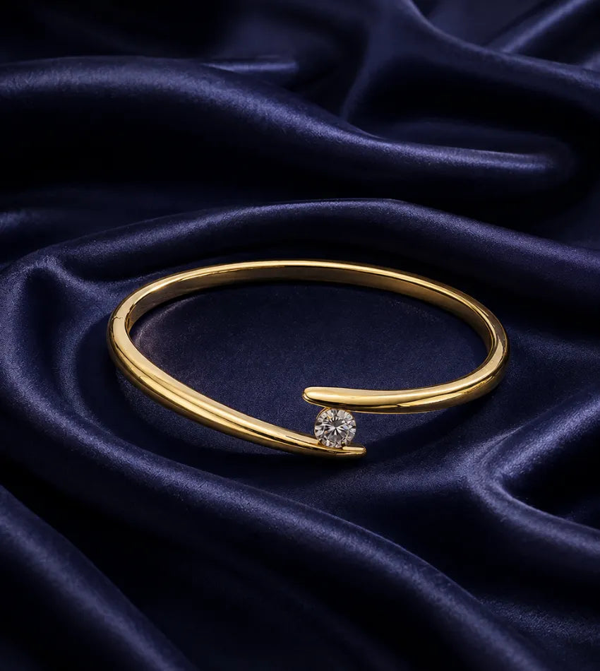 gold tone open cuff bangle