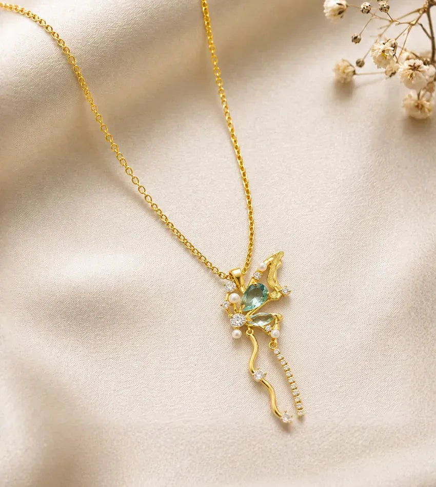 green butterfly pendant