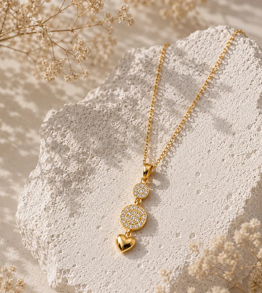 heart drop pendant chain