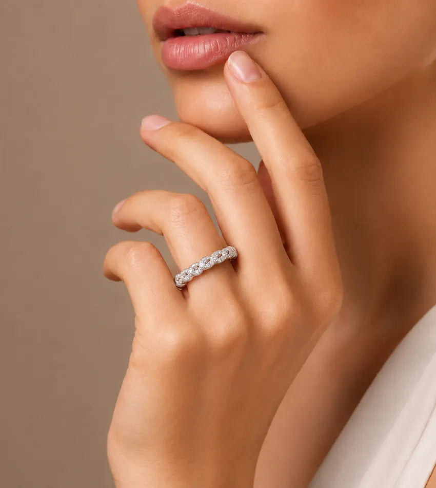 leaf design band ring