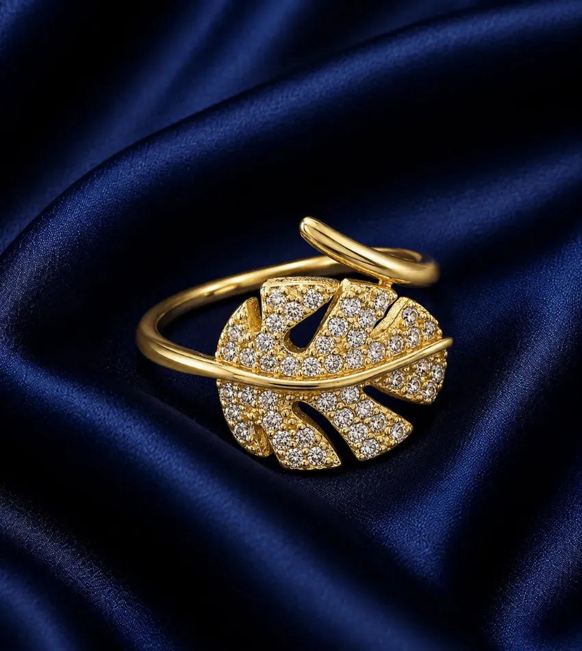 leaf design fashion ring