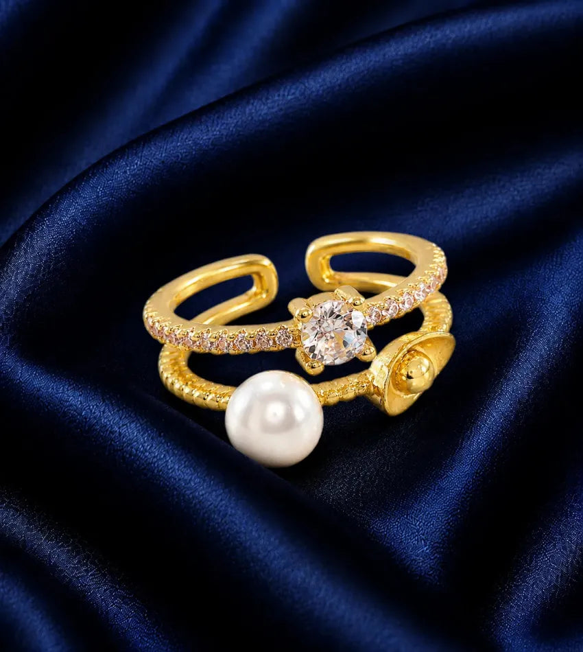 open band pearl ring