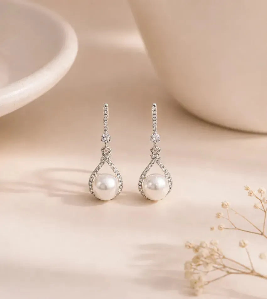 pearl teardrop earrings