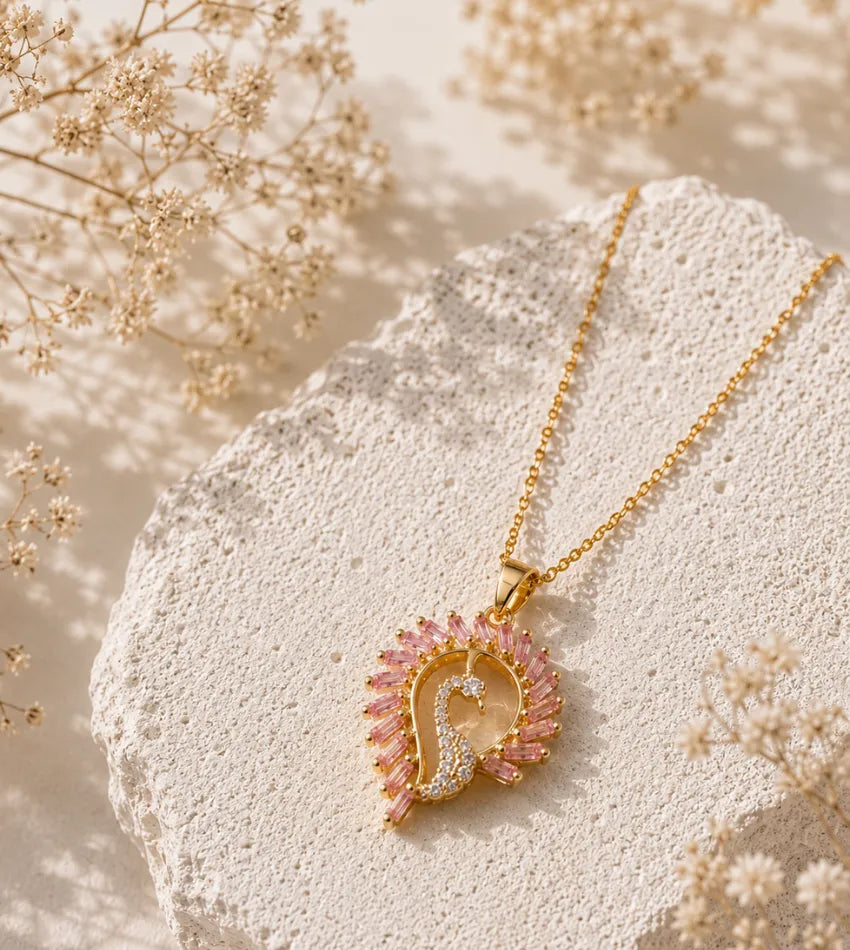 pink crystal pendant