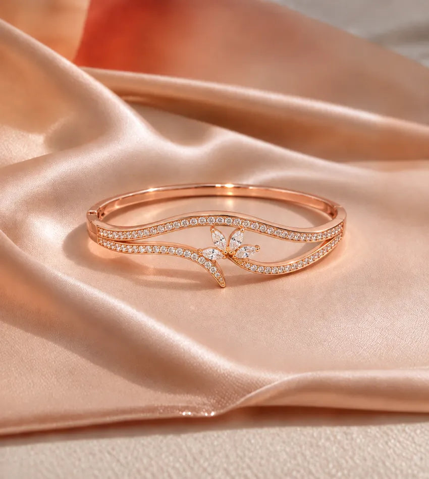 rose gold butterfly kada