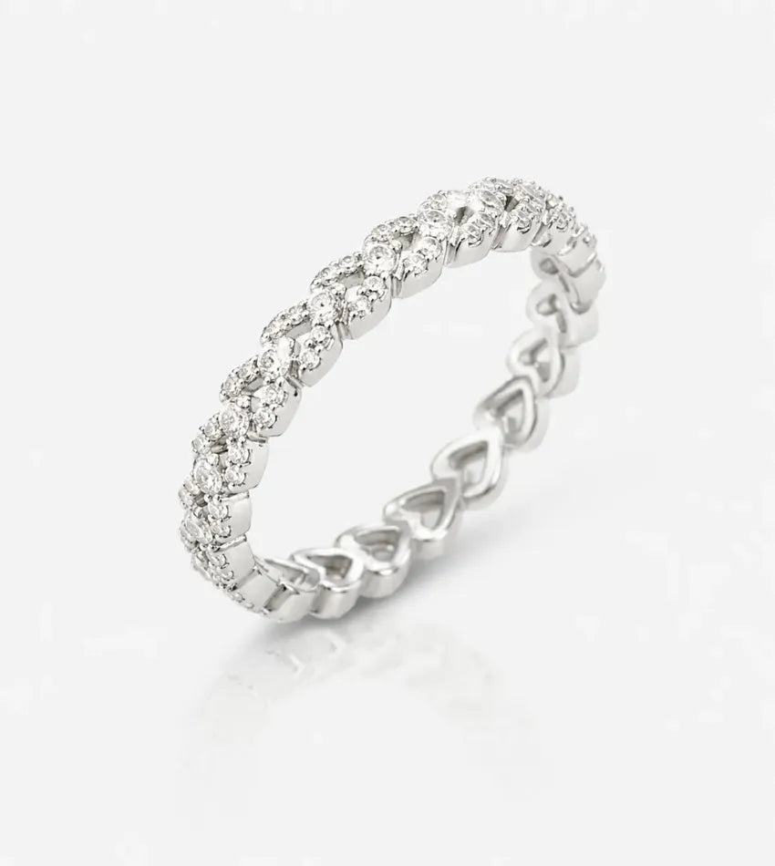 silver crystal ring women