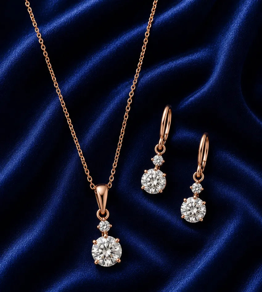 solitaire pendant earrings