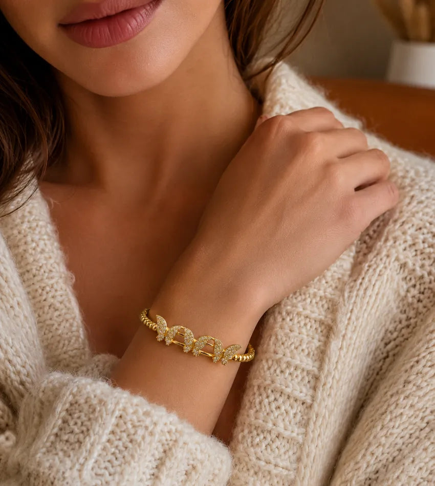 sparkling butterfly bangle