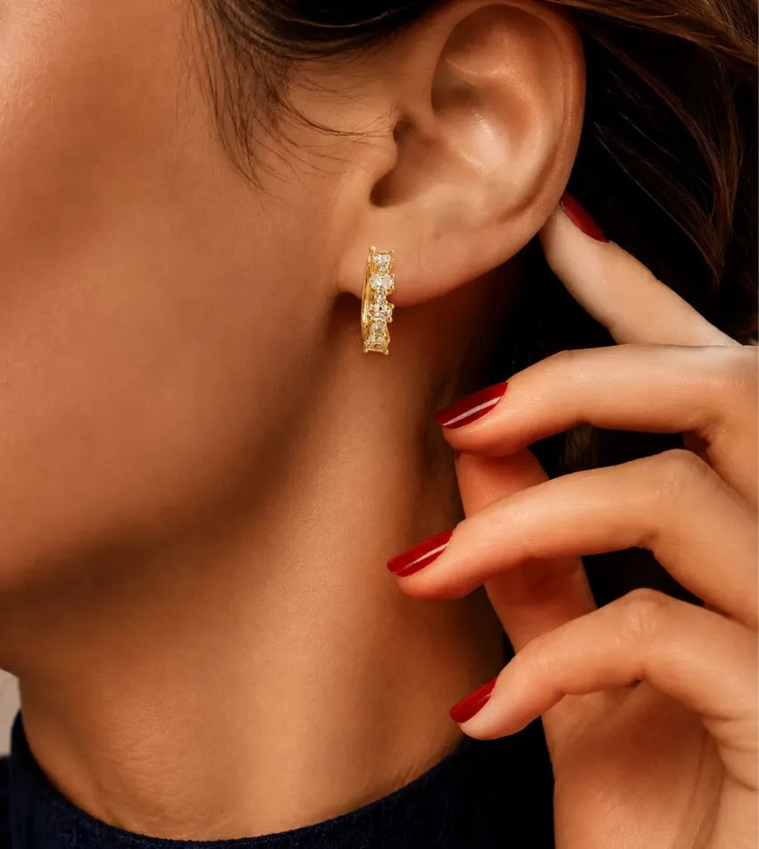 sparkling hoop earrings