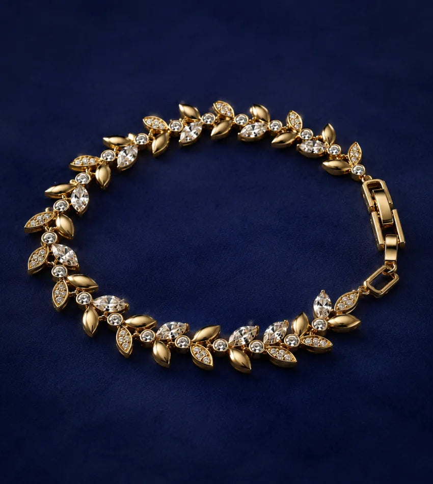 sparkling leaf bracelet