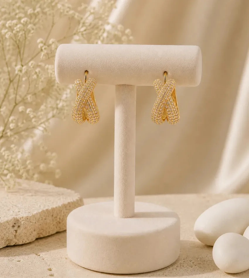 sparkling loop earrings