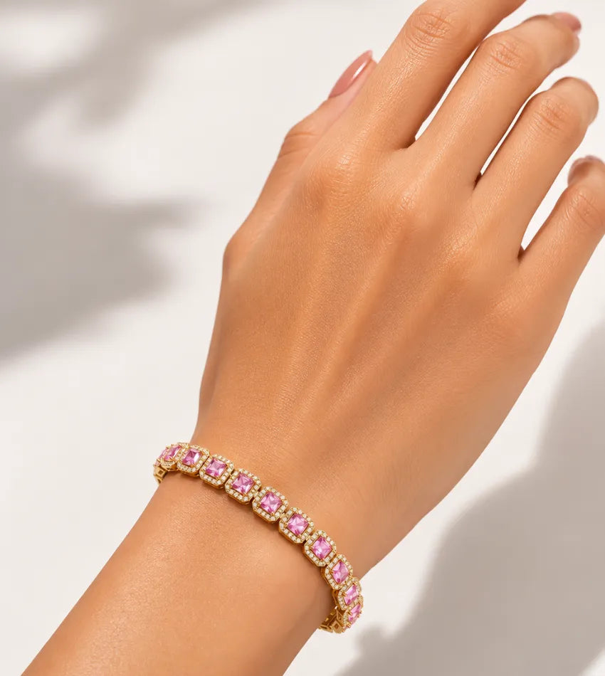 square cut stone bracelet