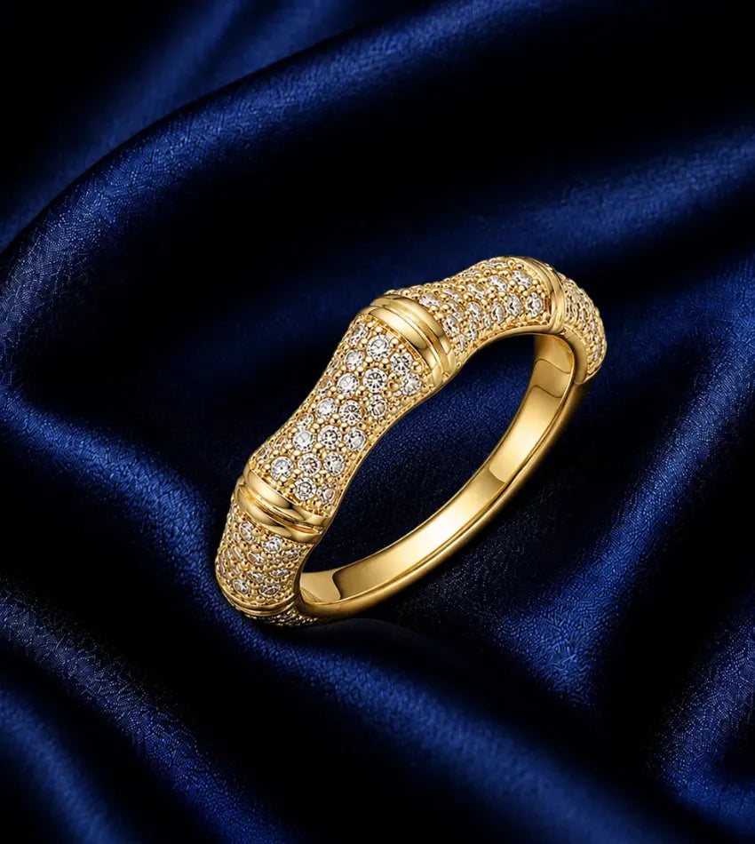 wide crystal fashion ring