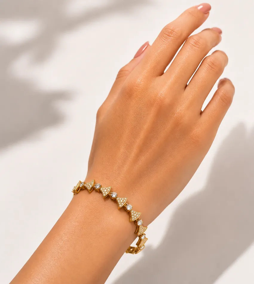 women crystal bow bangle