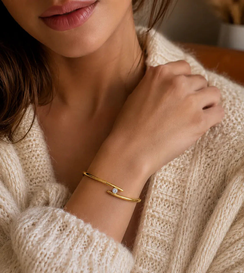 women crystal cuff bangle