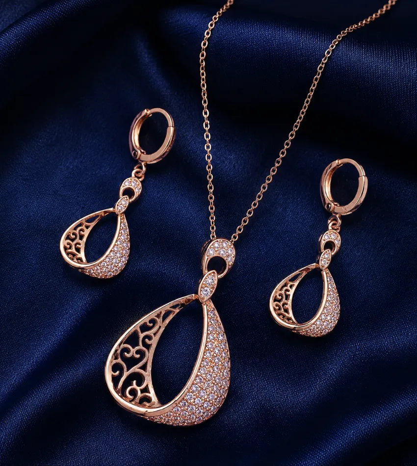 women teardrop jewellery set